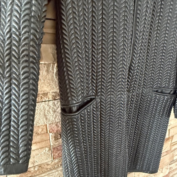 Isabel Marant Manteau Cybill Long Black Leather Coat Size 38 - Picture 11 of 13